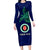 Custom Papua New Guinea Bougainville Long Sleeve Bodycon Dress PNG Birds Of Paradise Polynesian Arty Style LT03 Long Dress Blue - Polynesian Pride