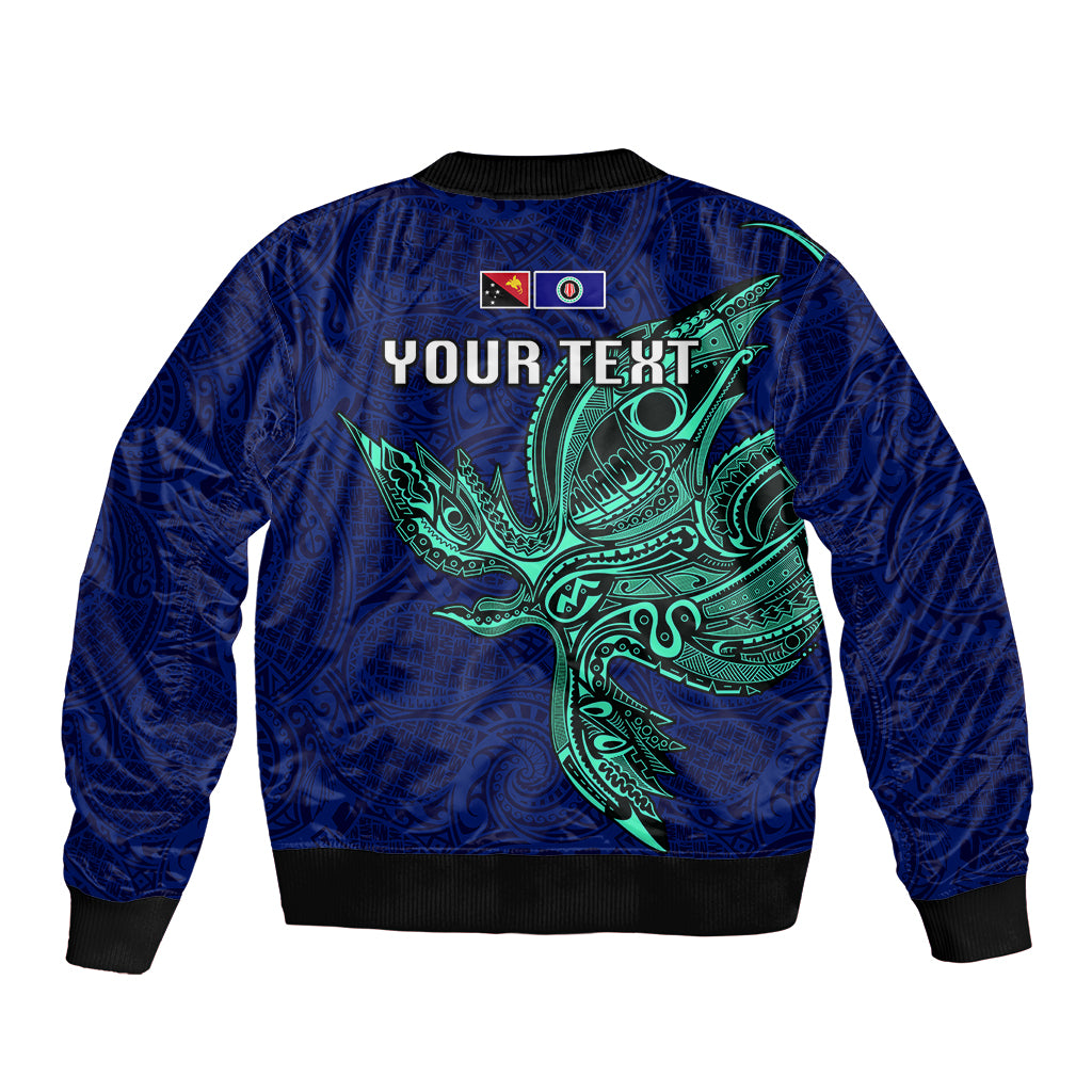 Custom Papua New Guinea Bougainville Sleeve Zip Bomber Jacket PNG Birds Of Paradise Polynesian Arty Style LT03 - Polynesian Pride