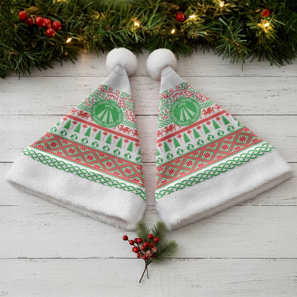 Welsh Christmas Santa Hat Awen and Celtics Culture with Xmas Elements - Polynesian Pride