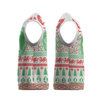 Welsh Christmas Knitted V-Neck Vest Awen and Celtics Culture with Xmas Elements - Polynesian Pride