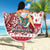 Hawaii Mele Kalikimaka Beach Blanket Santa Claus Surfing with Hawaiian Pattern Striped Red Style LT03 - Polynesian Pride