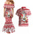 Hawaii Mele Kalikimaka Couples Matching Mermaid Dress and Hawaiian Shirt Santa Claus Surfing with Hawaiian Pattern Striped Red Style LT03 - Polynesian Pride