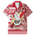 Hawaii Mele Kalikimaka Family Matching Mermaid Dress and Hawaiian Shirt Santa Claus Surfing with Hawaiian Pattern Striped Red Style LT03 Dad's Shirt - Short Sleeve Red - Polynesian Pride