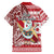 Hawaii Mele Kalikimaka Family Matching Off Shoulder Long Sleeve Dress and Hawaiian Shirt Santa Claus Surfing with Hawaiian Pattern Striped Red Style LT03 - Polynesian Pride