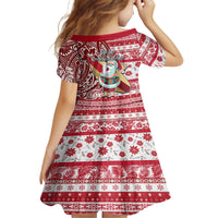 Hawaii Mele Kalikimaka Family Matching Off Shoulder Maxi Dress and Hawaiian Shirt Santa Claus Surfing with Hawaiian Pattern Striped Red Style LT03 - Polynesian Pride