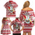 Hawaii Mele Kalikimaka Family Matching Off Shoulder Short Dress and Hawaiian Shirt Santa Claus Surfing with Hawaiian Pattern Striped Red Style LT03 - Polynesian Pride