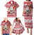 Hawaii Mele Kalikimaka Family Matching Puletasi Dress and Hawaiian Shirt Santa Claus Surfing with Hawaiian Pattern Striped Red Style LT03 - Polynesian Pride