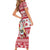 Hawaii Mele Kalikimaka Family Matching Short Sleeve Bodycon Dress and Hawaiian Shirt Santa Claus Surfing with Hawaiian Pattern Striped Red Style LT03 - Polynesian Pride