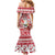 Hawaii Mele Kalikimaka Mermaid Dress Santa Claus Surfing with Hawaiian Pattern Striped Red Style LT03 - Polynesian Pride