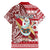 Custom Hawaii Mele Kalikimaka Family Matching Off Shoulder Long Sleeve Dress and Hawaiian Shirt Santa Claus Surfing with Hawaiian Pattern Striped Red Style LT03 - Polynesian Pride