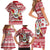 Custom Hawaii Mele Kalikimaka Family Matching Short Sleeve Bodycon Dress and Hawaiian Shirt Santa Claus Surfing with Hawaiian Pattern Striped Red Style LT03 - Polynesian Pride