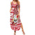 Custom Hawaii Mele Kalikimaka Family Matching Summer Maxi Dress and Hawaiian Shirt Santa Claus Surfing with Hawaiian Pattern Striped Red Style LT03 Mom's Dress Red - Polynesian Pride