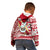 Custom Hawaii Mele Kalikimaka Kid Hoodie Santa Claus Surfing with Hawaiian Pattern Striped Red Style LT03 - Polynesian Pride