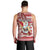 Custom Hawaii Mele Kalikimaka Men Tank Top Santa Claus Surfing with Hawaiian Pattern Striped Red Style LT03 - Polynesian Pride