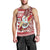 Custom Hawaii Mele Kalikimaka Men Tank Top Santa Claus Surfing with Hawaiian Pattern Striped Red Style LT03 - Polynesian Pride