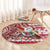 Custom Hawaii Mele Kalikimaka Round Carpet Santa Claus Surfing with Hawaiian Pattern Striped Red Style LT03 - Polynesian Pride