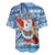 Hawaii Mele Kalikimaka Baseball Jersey Santa Claus Surfing with Hawaiian Pattern Striped Blue Style LT03 - Polynesian Pride