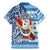 Hawaii Mele Kalikimaka Family Matching Mermaid Dress and Hawaiian Shirt Santa Claus Surfing with Hawaiian Pattern Striped Blue Style LT03 - Polynesian Pride