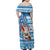 Hawaii Mele Kalikimaka Family Matching Off Shoulder Maxi Dress and Hawaiian Shirt Santa Claus Surfing with Hawaiian Pattern Striped Blue Style LT03 - Polynesian Pride