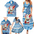 Hawaii Mele Kalikimaka Family Matching Summer Maxi Dress and Hawaiian Shirt Santa Claus Surfing with Hawaiian Pattern Striped Blue Style LT03 - Polynesian Pride