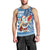 Hawaii Mele Kalikimaka Men Tank Top Santa Claus Surfing with Hawaiian Pattern Striped Blue Style LT03 - Polynesian Pride