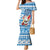 Hawaii Mele Kalikimaka Mermaid Dress Santa Claus Surfing with Hawaiian Pattern Striped Blue Style LT03 Women Blue - Polynesian Pride