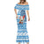 Hawaii Mele Kalikimaka Mermaid Dress Santa Claus Surfing with Hawaiian Pattern Striped Blue Style LT03 - Polynesian Pride