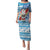 Hawaii Mele Kalikimaka Puletasi Santa Claus Surfing with Hawaiian Pattern Striped Blue Style LT03 Long Dress Blue - Polynesian Pride