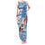 Hawaii Mele Kalikimaka Tank Maxi Dress Santa Claus Surfing with Hawaiian Pattern Striped Blue Style LT03 Women Blue - Polynesian Pride