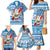 Custom Hawaii Mele Kalikimaka Family Matching Mermaid Dress and Hawaiian Shirt Santa Claus Surfing with Hawaiian Pattern Striped Blue Style LT03 - Polynesian Pride