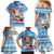 Custom Hawaii Mele Kalikimaka Family Matching Mermaid Dress and Hawaiian Shirt Santa Claus Surfing with Hawaiian Pattern Striped Blue Style LT03 - Polynesian Pride