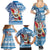 Custom Hawaii Mele Kalikimaka Family Matching Summer Maxi Dress and Hawaiian Shirt Santa Claus Surfing with Hawaiian Pattern Striped Blue Style LT03 - Polynesian Pride