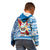 Custom Hawaii Mele Kalikimaka Kid Hoodie Santa Claus Surfing with Hawaiian Pattern Striped Blue Style LT03 - Polynesian Pride