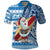 Custom Hawaii Mele Kalikimaka Polo Shirt Santa Claus Surfing with Hawaiian Pattern Striped Blue Style LT03 Blue - Polynesian Pride