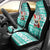 Hawaii Mele Kalikimaka Car Seat Cover Santa Claus Surfing with Hawaiian Pattern Striped Turquoise Style LT03 - Polynesian Pride