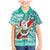 Hawaii Mele Kalikimaka Family Matching Mermaid Dress and Hawaiian Shirt Santa Claus Surfing with Hawaiian Pattern Striped Turquoise Style LT03 Son's Shirt Turquoise - Polynesian Pride