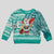Hawaii Mele Kalikimaka Kid Ugly Christmas Sweater Santa Claus Surfing with Hawaiian Pattern Striped Turquoise Style LT03 Kid Turquoise - Polynesian Pride