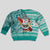 Hawaii Mele Kalikimaka Kid Ugly Christmas Sweater Santa Claus Surfing with Hawaiian Pattern Striped Turquoise Style LT03 - Polynesian Pride