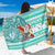 Hawaii Mele Kalikimaka Sarong Santa Claus Surfing with Hawaiian Pattern Striped Turquoise Style LT03 One Size 44 x 66 inches Turquoise - Polynesian Pride