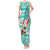 Hawaii Mele Kalikimaka Tank Maxi Dress Santa Claus Surfing with Hawaiian Pattern Striped Turquoise Style LT03 Women Turquoise - Polynesian Pride