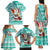 Custom Hawaii Mele Kalikimaka Family Matching Tank Maxi Dress and Hawaiian Shirt Santa Claus Surfing with Hawaiian Pattern Striped Turquoise Style LT03 - Polynesian Pride