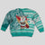 Custom Hawaii Mele Kalikimaka Kid Ugly Christmas Sweater Santa Claus Surfing with Hawaiian Pattern Striped Turquoise Style LT03 - Polynesian Pride