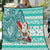 Custom Hawaii Mele Kalikimaka Quilt Santa Claus Surfing with Hawaiian Pattern Striped Turquoise Style LT03 Turquoise - Polynesian Pride