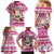 Hawaii Mele Kalikimaka Family Matching Mermaid Dress and Hawaiian Shirt Santa Claus Surfing with Hawaiian Pattern Striped Pink Style LT03 - Polynesian Pride