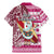 Hawaii Mele Kalikimaka Family Matching Mermaid Dress and Hawaiian Shirt Santa Claus Surfing with Hawaiian Pattern Striped Pink Style LT03 - Polynesian Pride