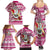 Hawaii Mele Kalikimaka Family Matching Summer Maxi Dress and Hawaiian Shirt Santa Claus Surfing with Hawaiian Pattern Striped Pink Style LT03 - Polynesian Pride