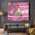 Hawaii Mele Kalikimaka Tapestry Santa Claus Surfing with Hawaiian Pattern Striped Pink Style LT03 Pink - Polynesian Pride