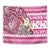 Hawaii Mele Kalikimaka Tapestry Santa Claus Surfing with Hawaiian Pattern Striped Pink Style LT03 - Polynesian Pride