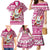 Custom Hawaii Mele Kalikimaka Family Matching Mermaid Dress and Hawaiian Shirt Santa Claus Surfing with Hawaiian Pattern Striped Pink Style LT03 - Polynesian Pride