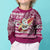Custom Hawaii Mele Kalikimaka Kid Ugly Christmas Sweater Santa Claus Surfing with Hawaiian Pattern Striped Pink Style LT03 - Polynesian Pride